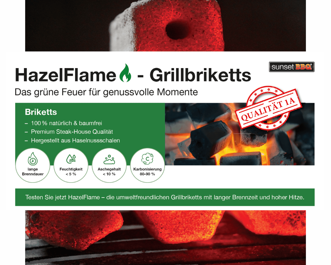 HazelFlame Grillbriketts - Hexagon Form 5cm lang/5 cm Ø - kitchen - more.ch